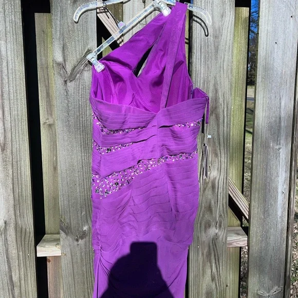 Judy Bridal one shoulder purple gown - Picture 7 of 14